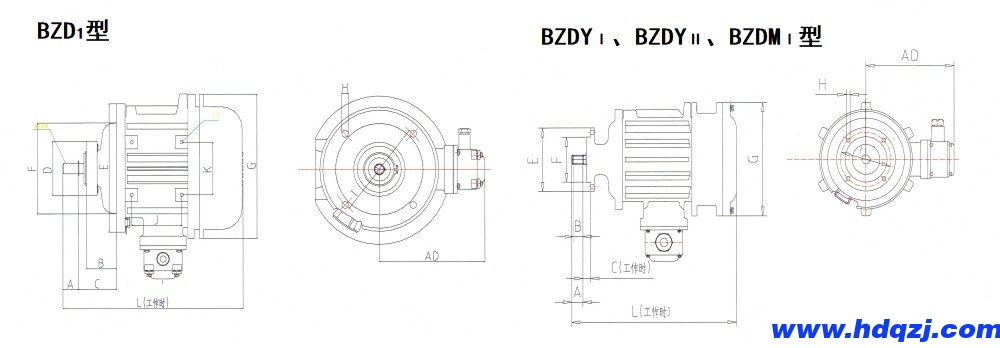 BZDⅠ、BZDYⅠ、BZDYⅡ、BZDMⅠ隔爆型錐形轉(zhuǎn)子三相異步電動(dòng)機(jī)外形尺寸圖.jpg